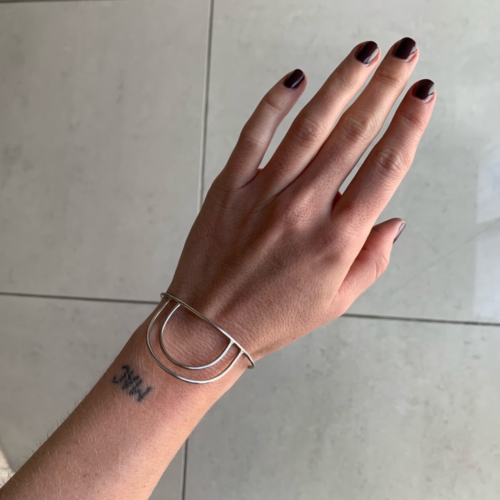 Dainty silver cuff bracelet